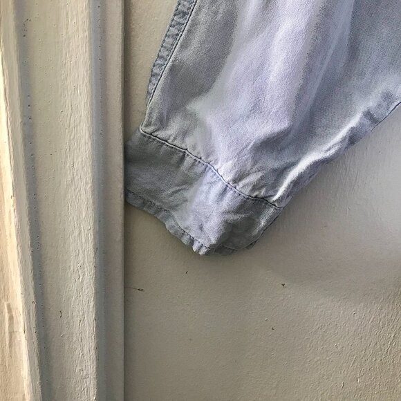 Women's Zara lace-front light blue cropped shirt - Size XL - Picture 4 of 6